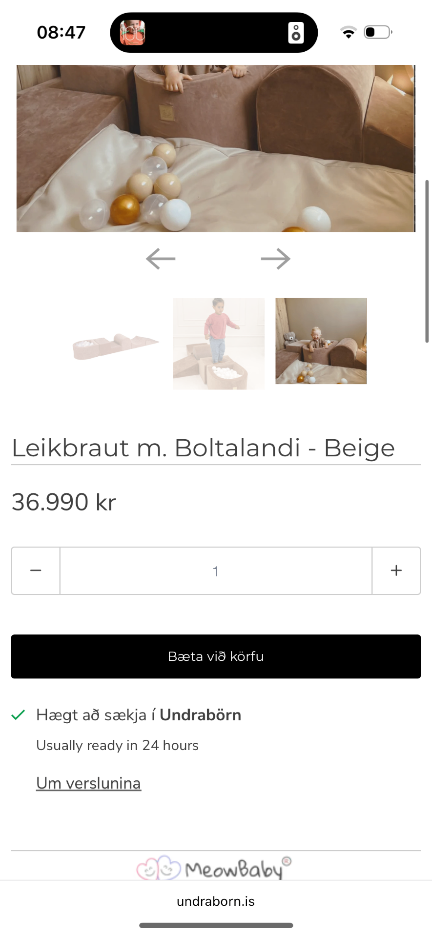 Leikbraut m. Boltalandi - Beige