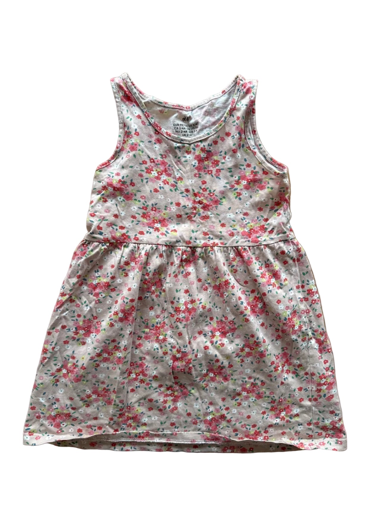 h&m blóm kjóll 98/104