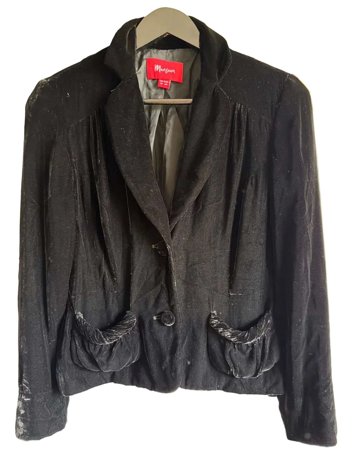 Monsoon black velvet jacket S