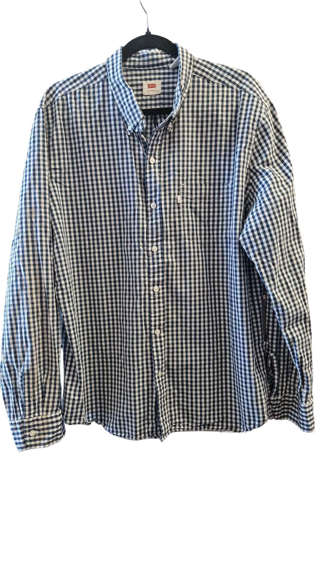 Levi's bláköflótt skyrta XXL