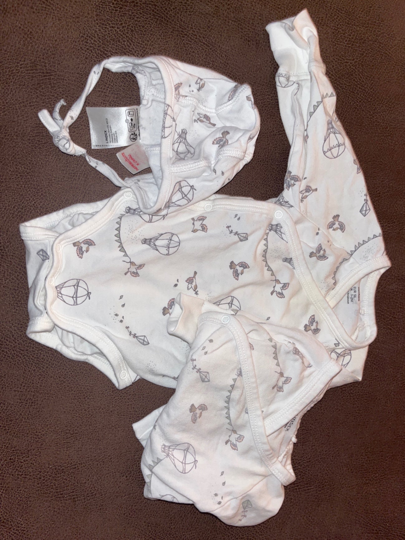 Lindex samfellur + húfa 56 cm