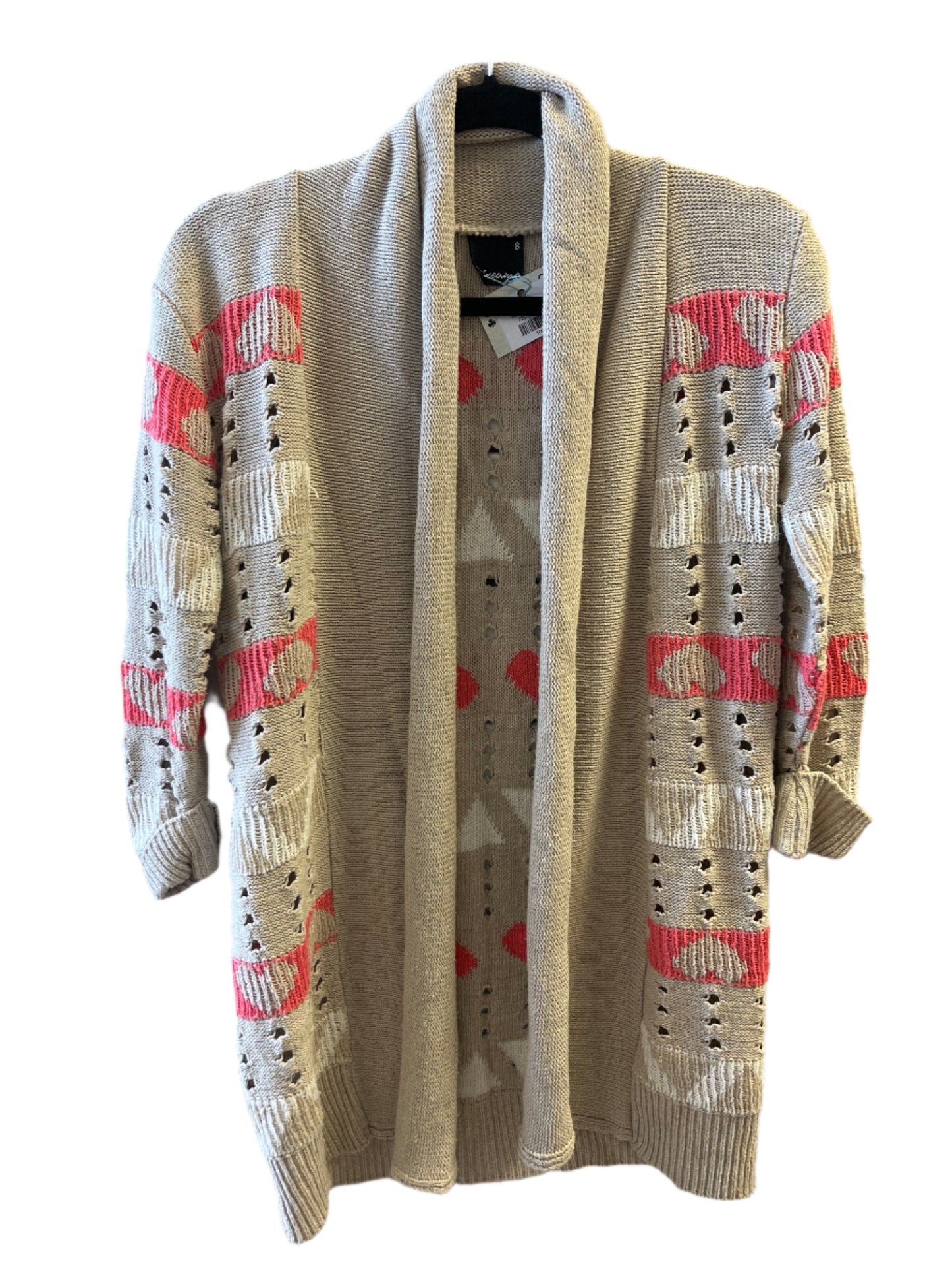 Beige prjónuð golla m. hjörtum 8