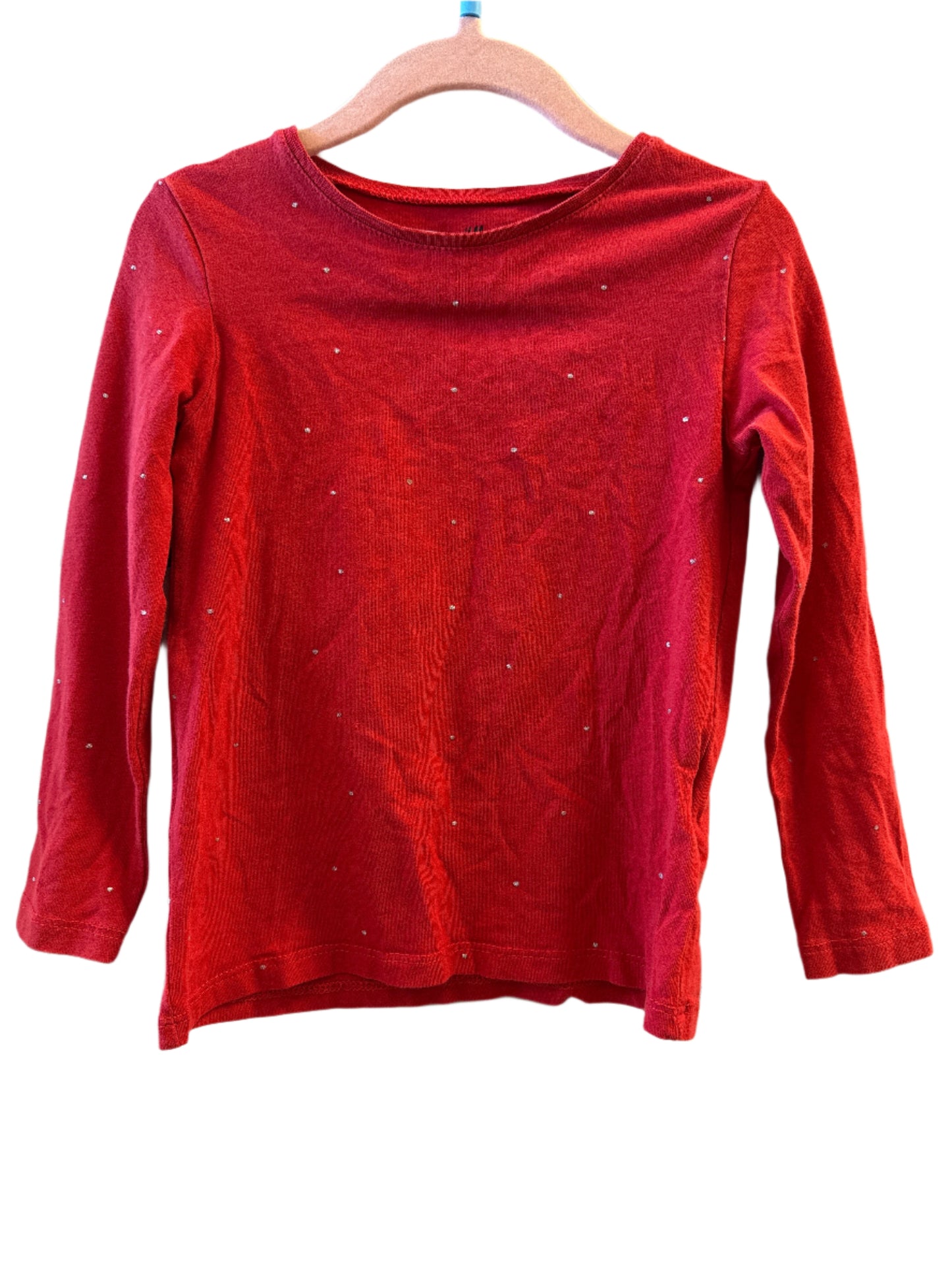 H&M rauður langermabolur 98-104