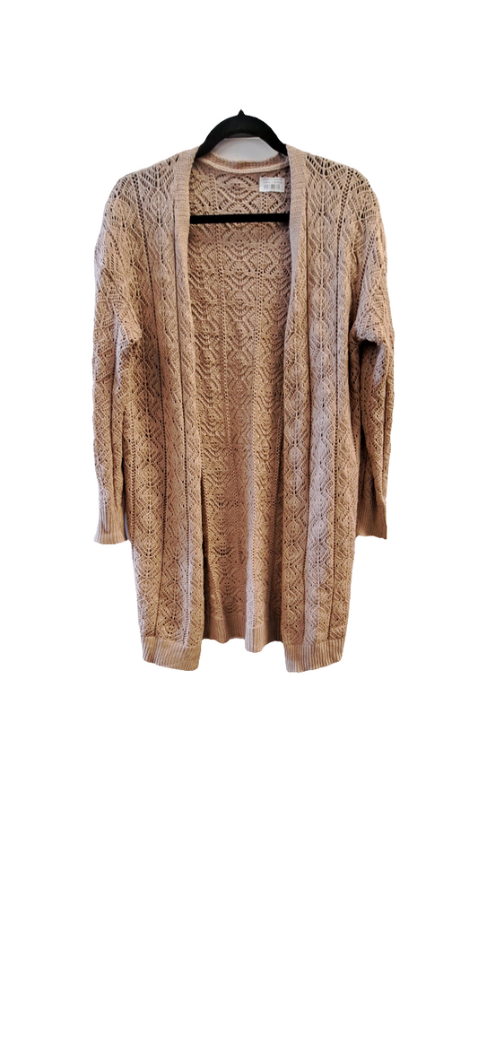 Ljósbrún síð peysa M/L