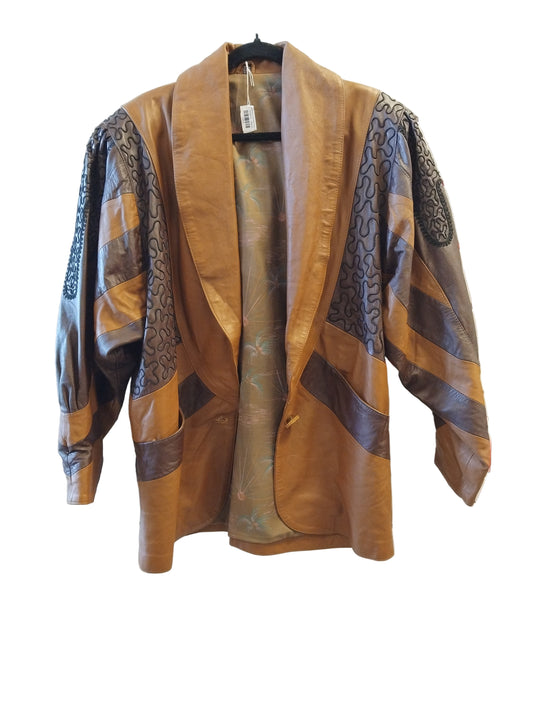 Lambskinns leðurjakki brúnn 38