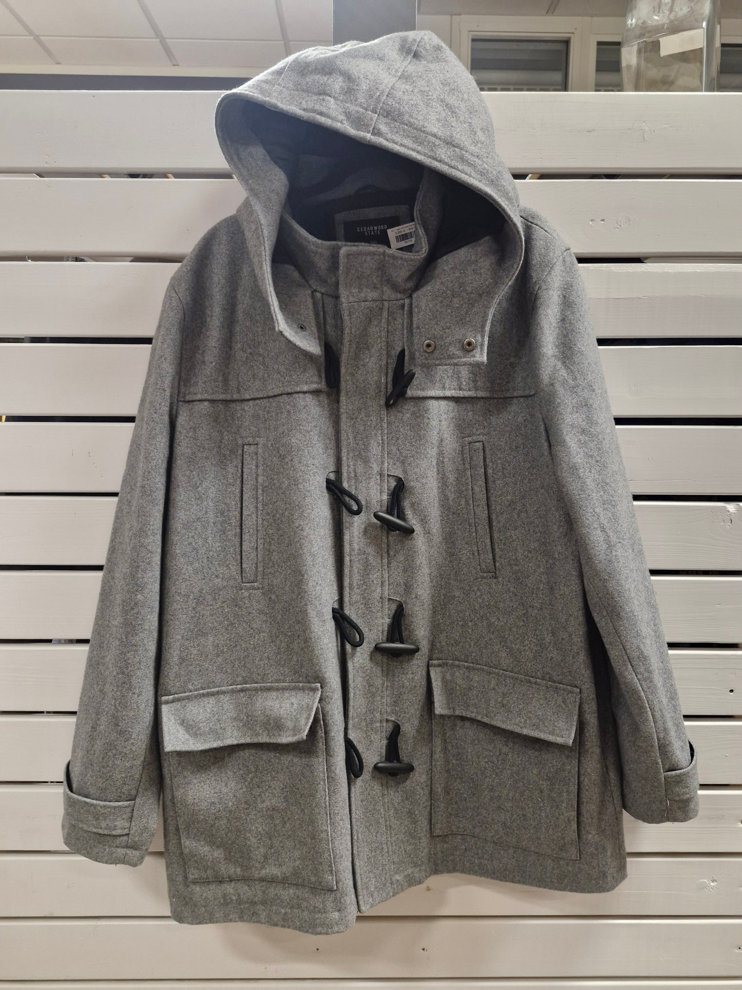 XXL - Frakki með hettu (KK) ljósgrár