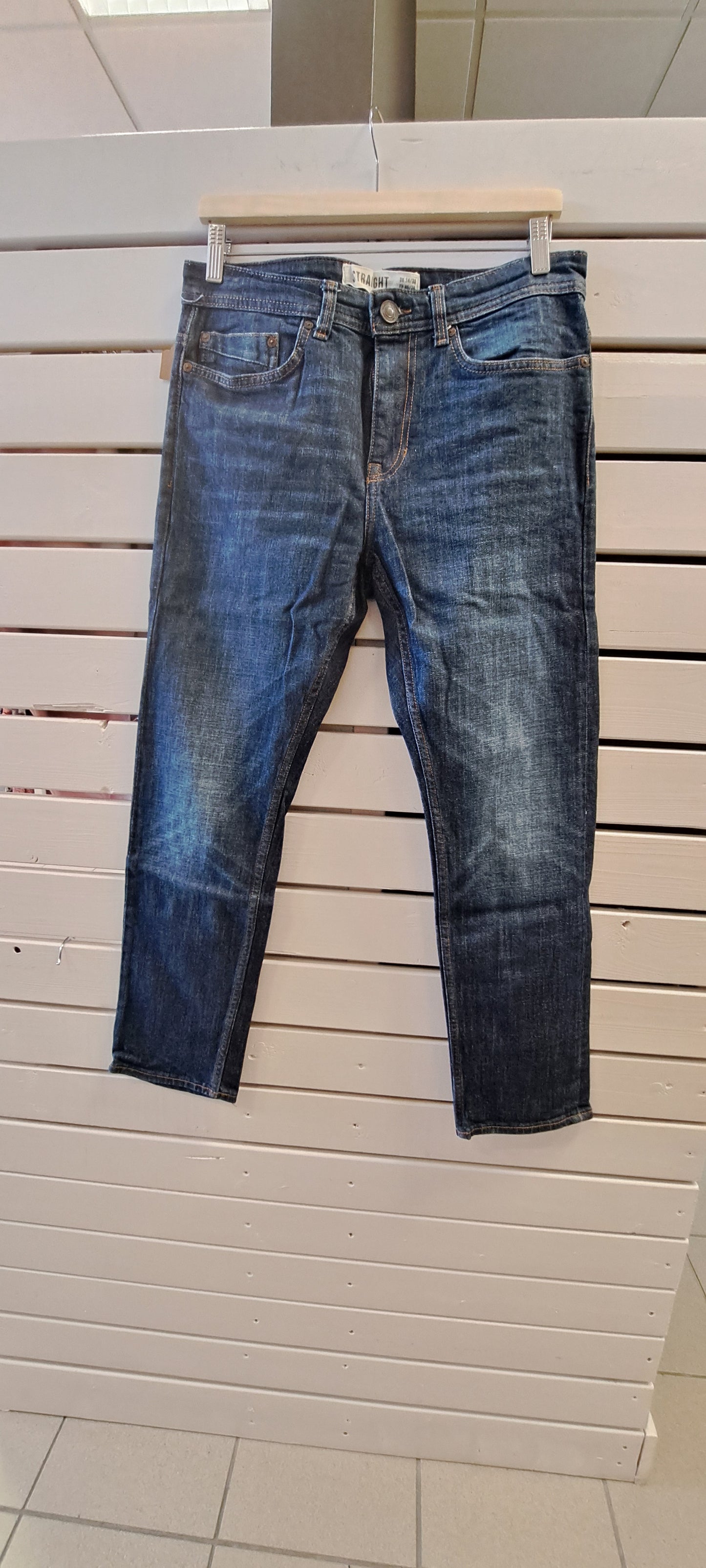 Dökkbláar gallabuxur W34/L30