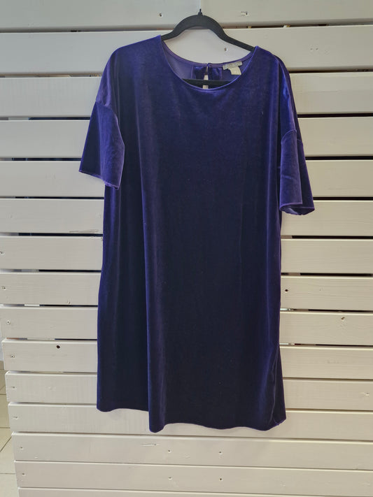 Lindex fjólublár velúrkjóll M