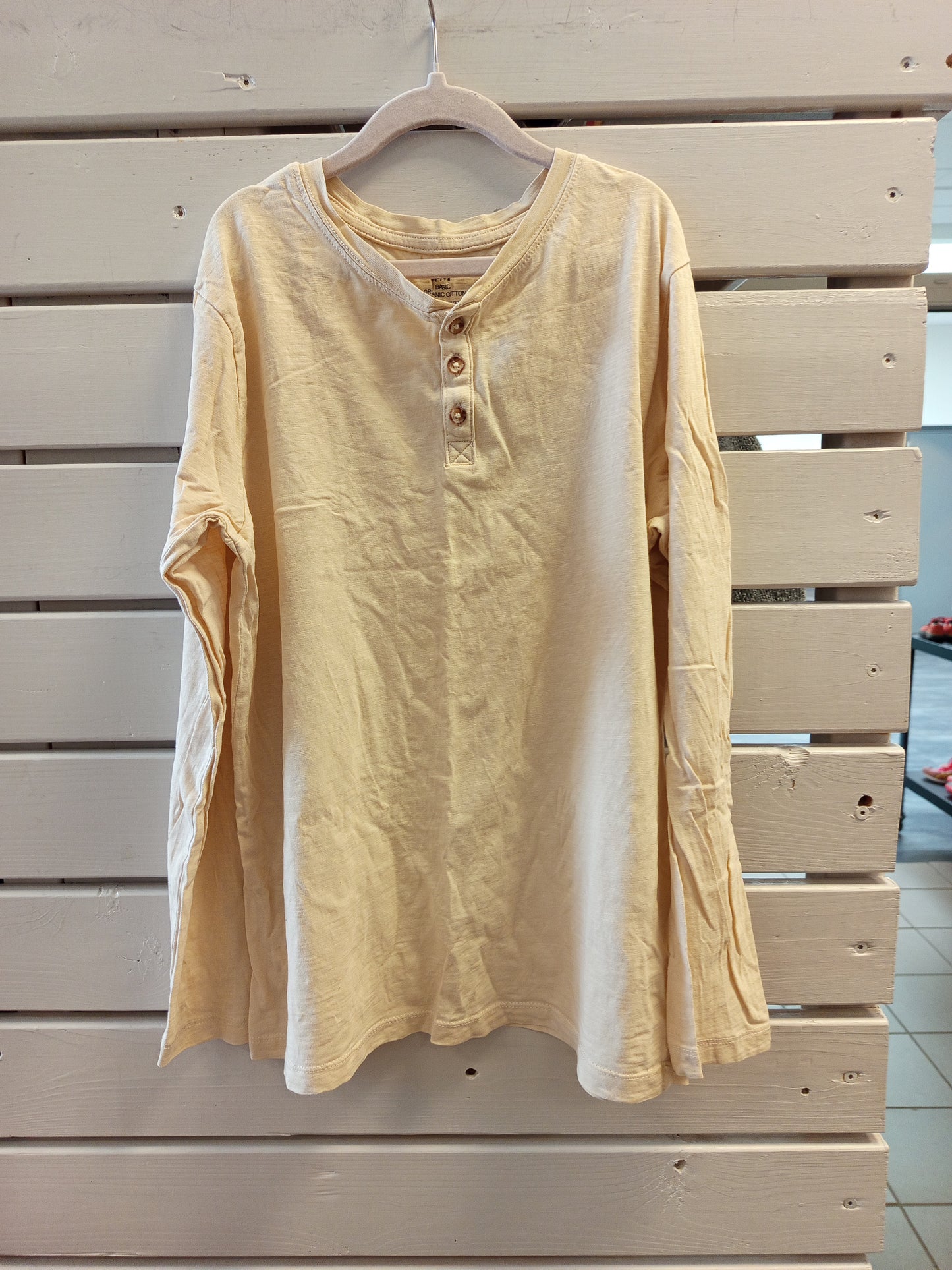H&M ljós hálfhnepptur bolur 146/152
