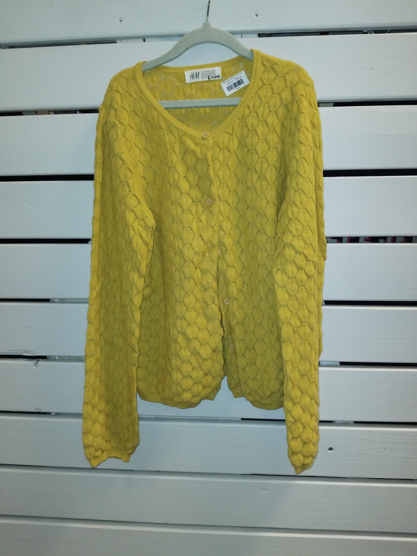 HM peysa hneppt,gul134/140