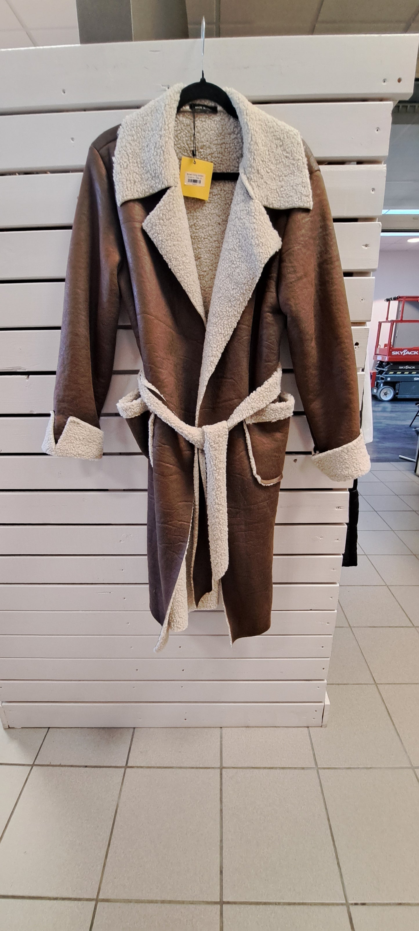 brown long jacket
