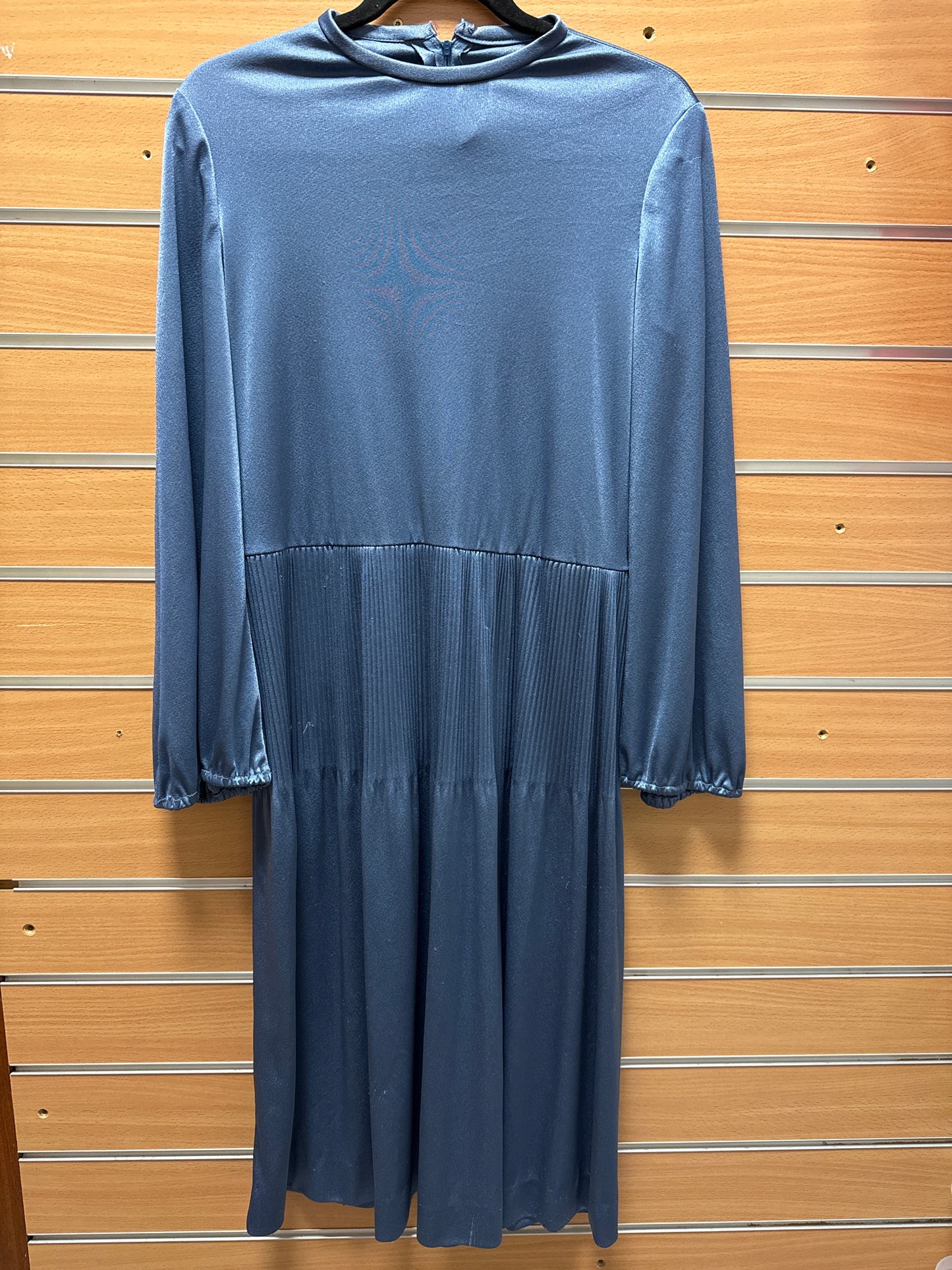 Silfurblár vintage kjóll L/XL