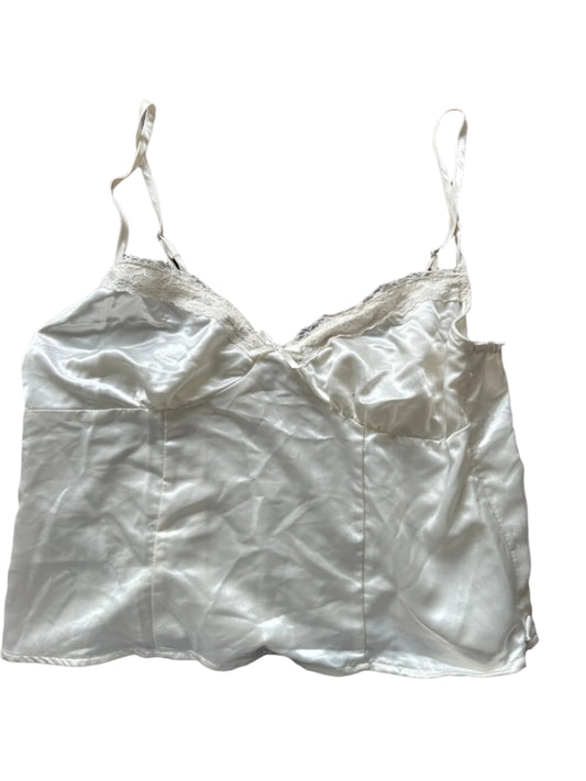 H&M hvítur silki toppur