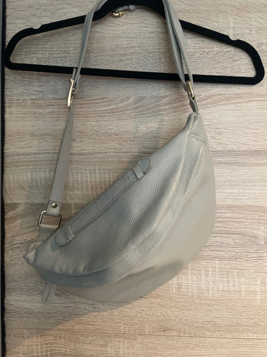 Ljós grá Leður bumbag