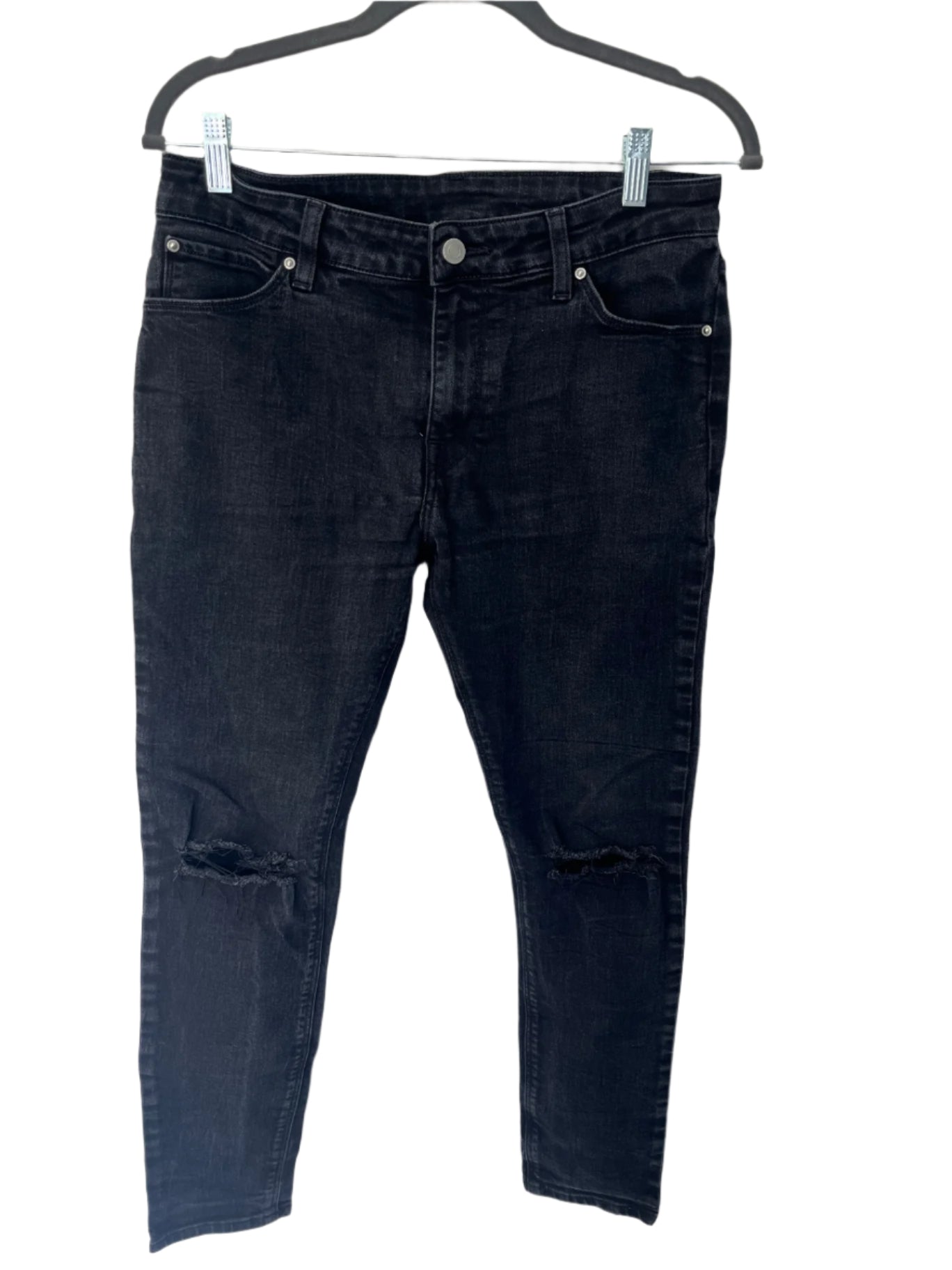 M ASOS svartar gallabuxur W 32 L 30