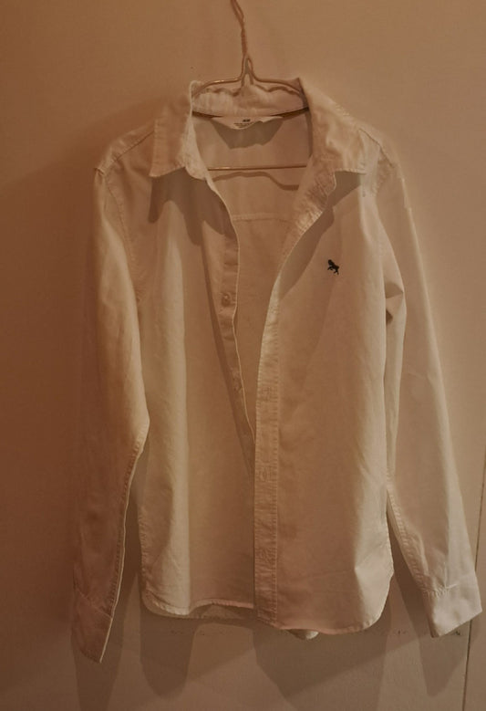 9-10 ára hvít skyrta