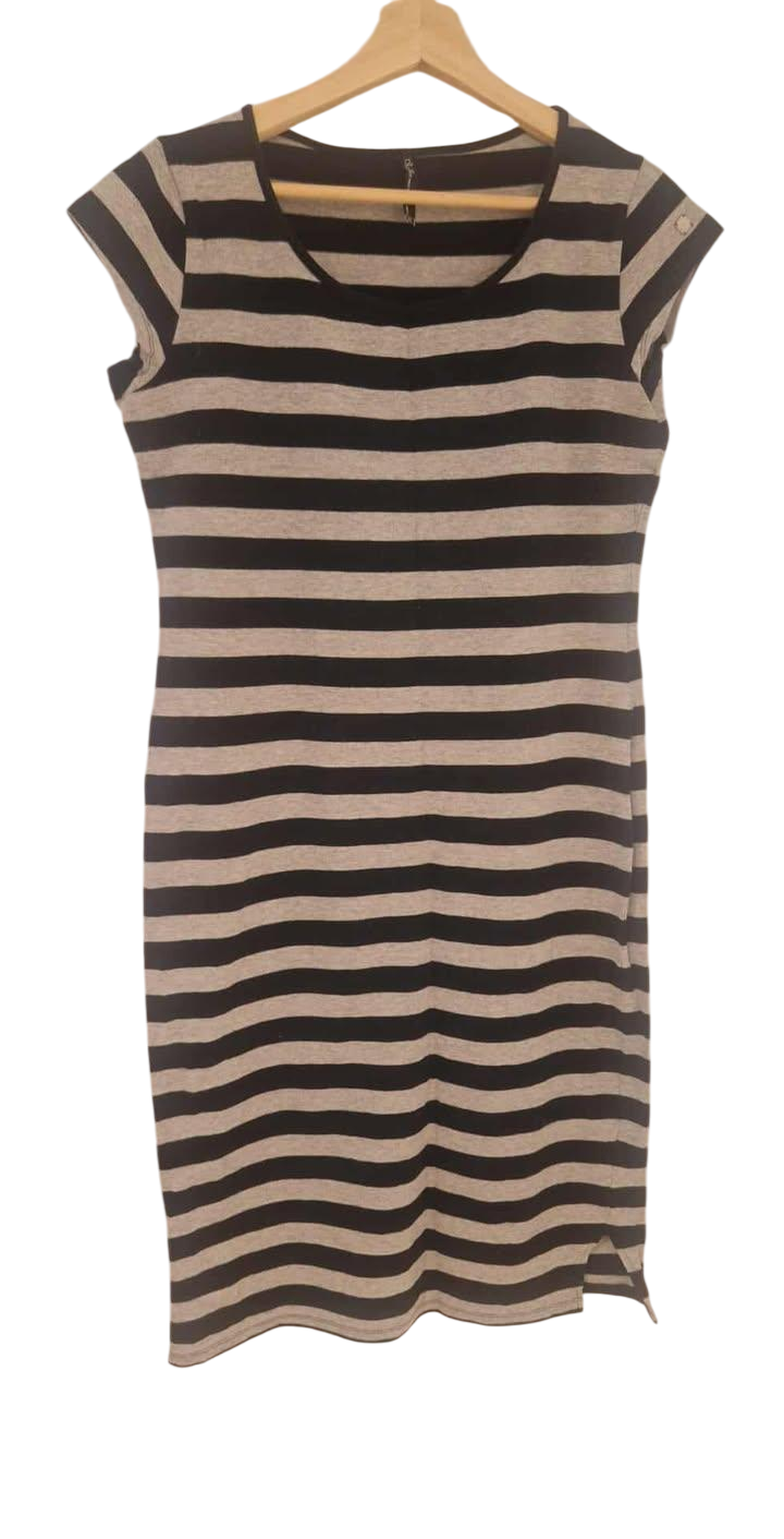 Kjóll röndóttur stuttur XL