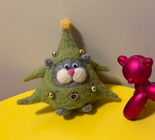 Christmas tree cat