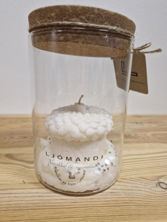 Ljómandi Kerti miðstærð - Vanilla og mandla