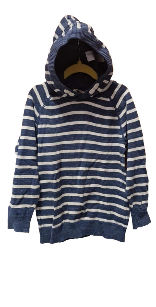 H&M röndótt hettupeysa 110-116