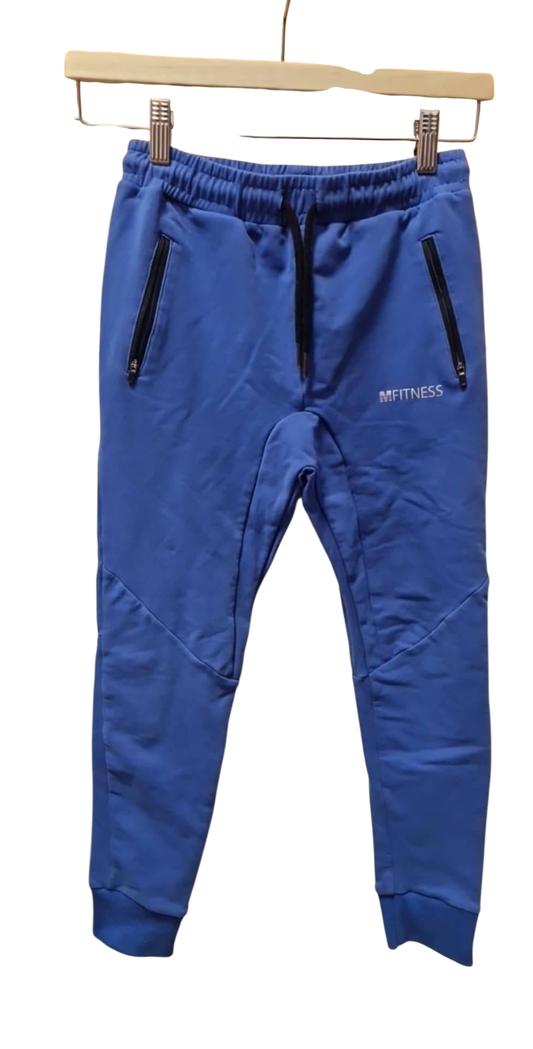 Mfitness bláar joggingbuxur 7-8 ára