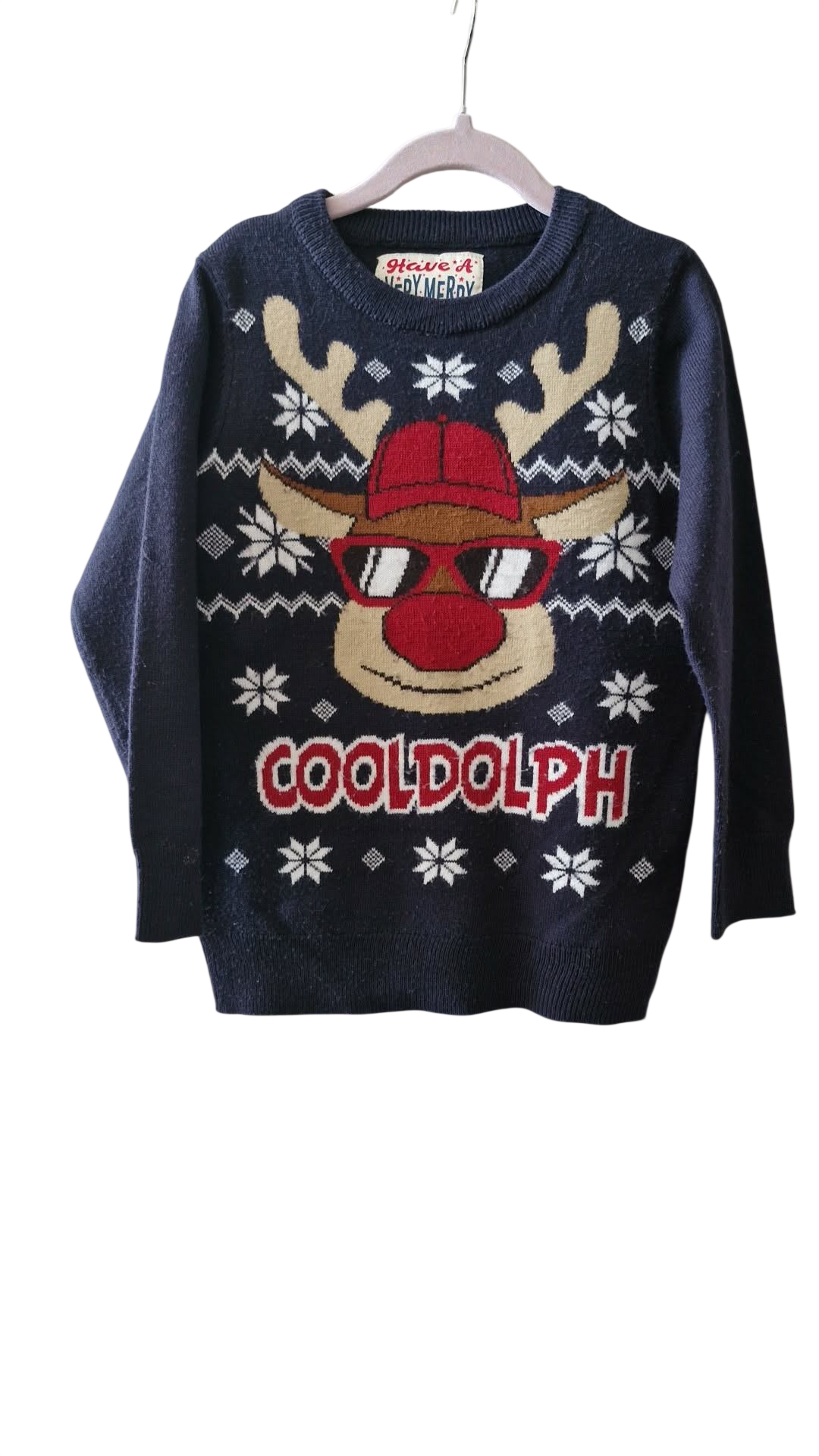 Blá jólapeysa 110/116