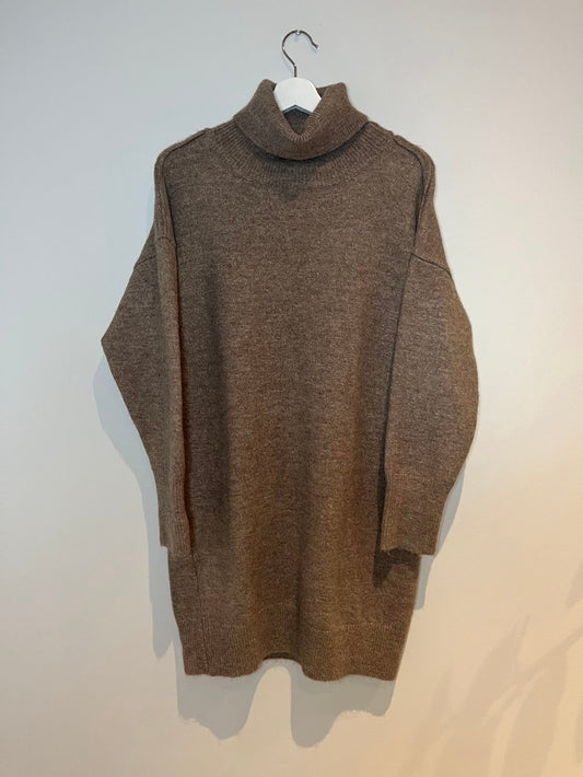 M/L - Peysukjóll Ljósbrúnn