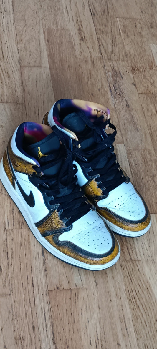 AIR JORDAN MID  BLACK&ORANGE TAXI 40.5