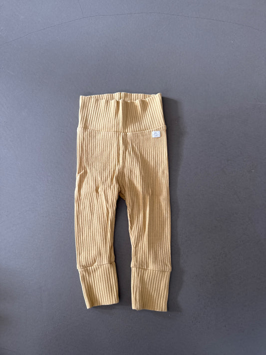 Gular rifflaðar leggings lindex