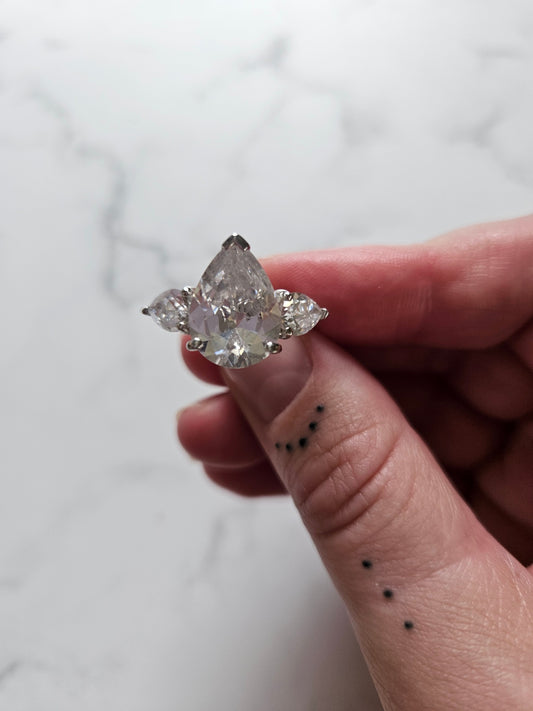 925 Sterling Silver clearstone hringur