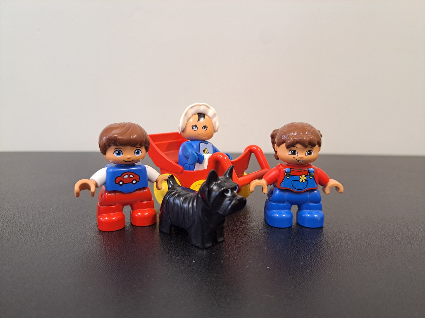 Duplo börn og hundur