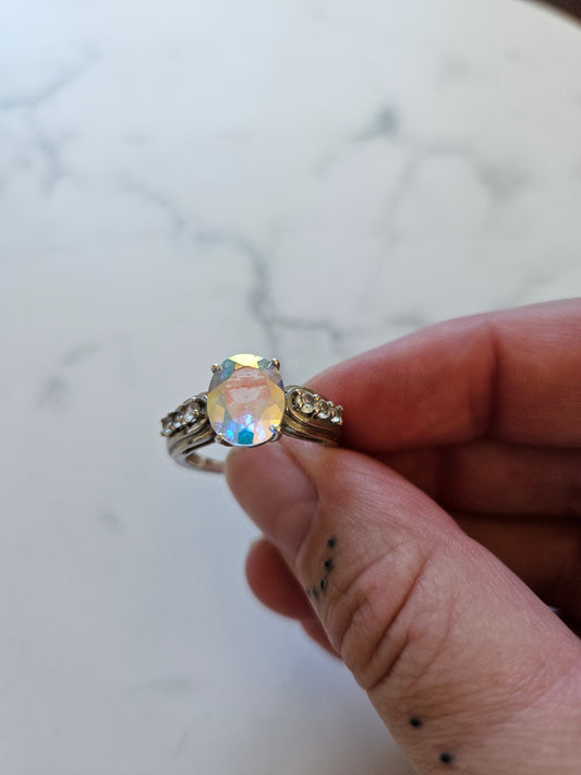 56 925 Sterling Silver Aurora Borealis hringur 