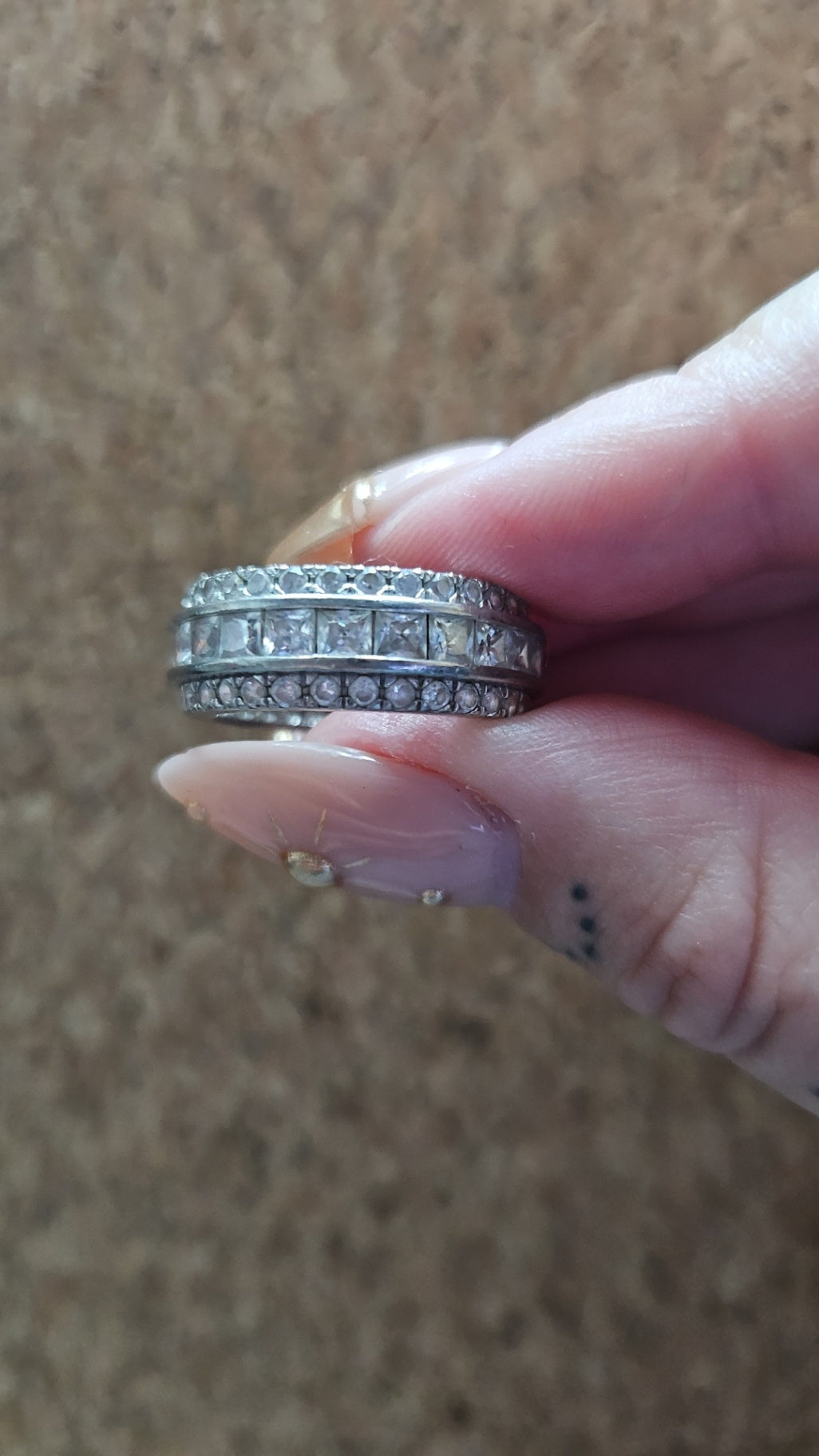 58 925 Sterling silver hringur Baquette cut band