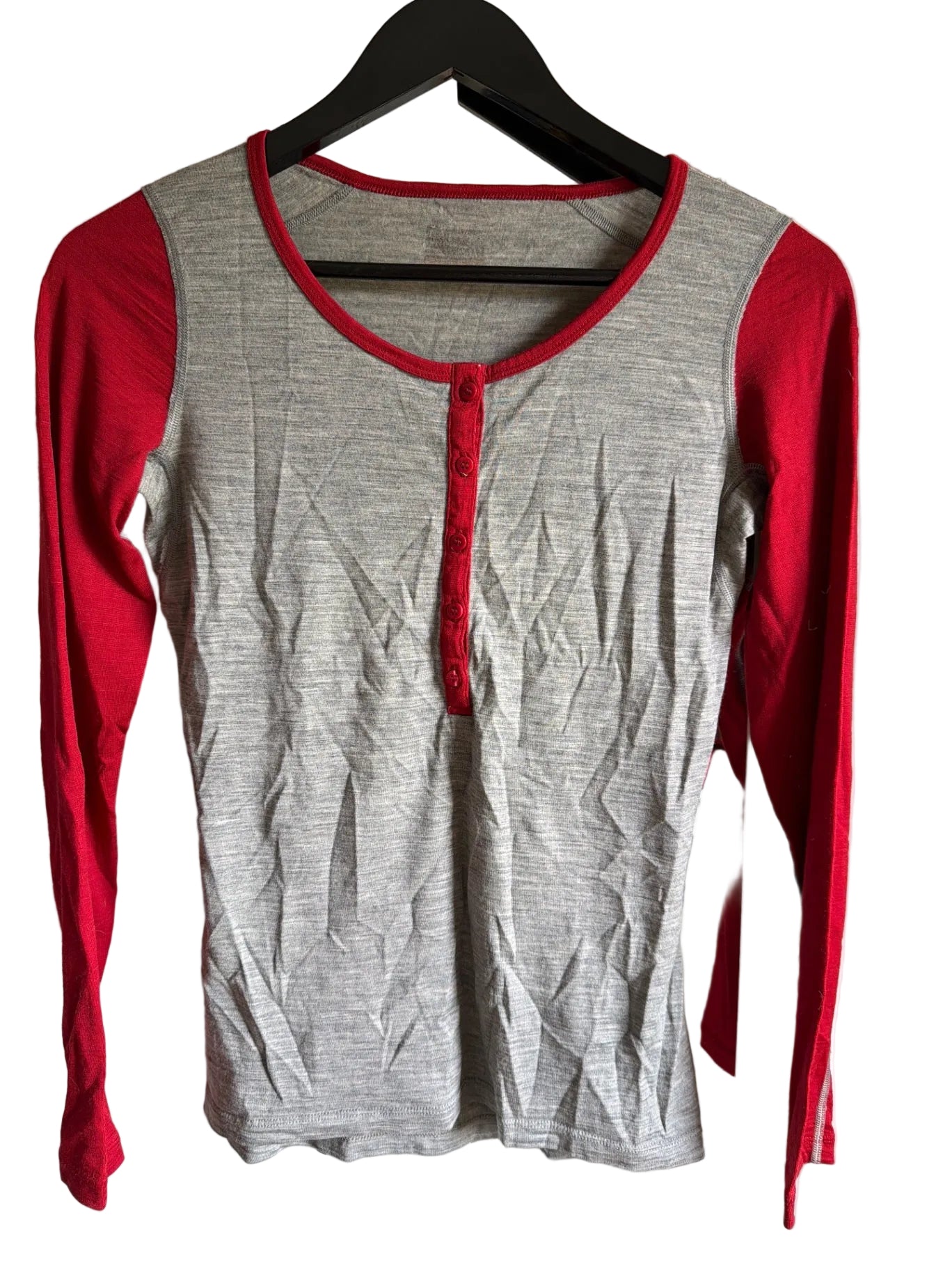 Red/grey long sleeve shirt S