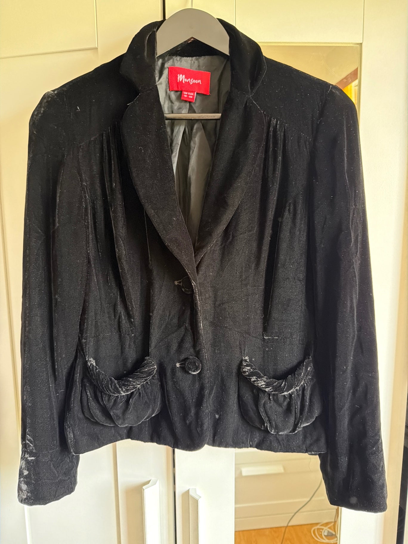 Monsoon black velvet jacket S