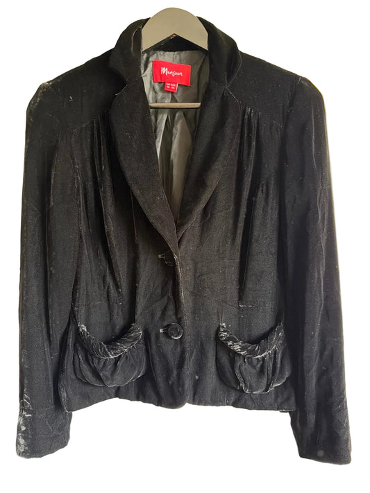 Monsoon black velvet jacket S