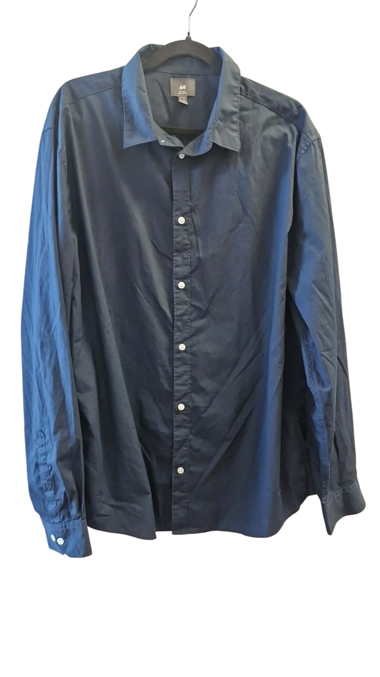 H&M dökkblá skyrta XXL