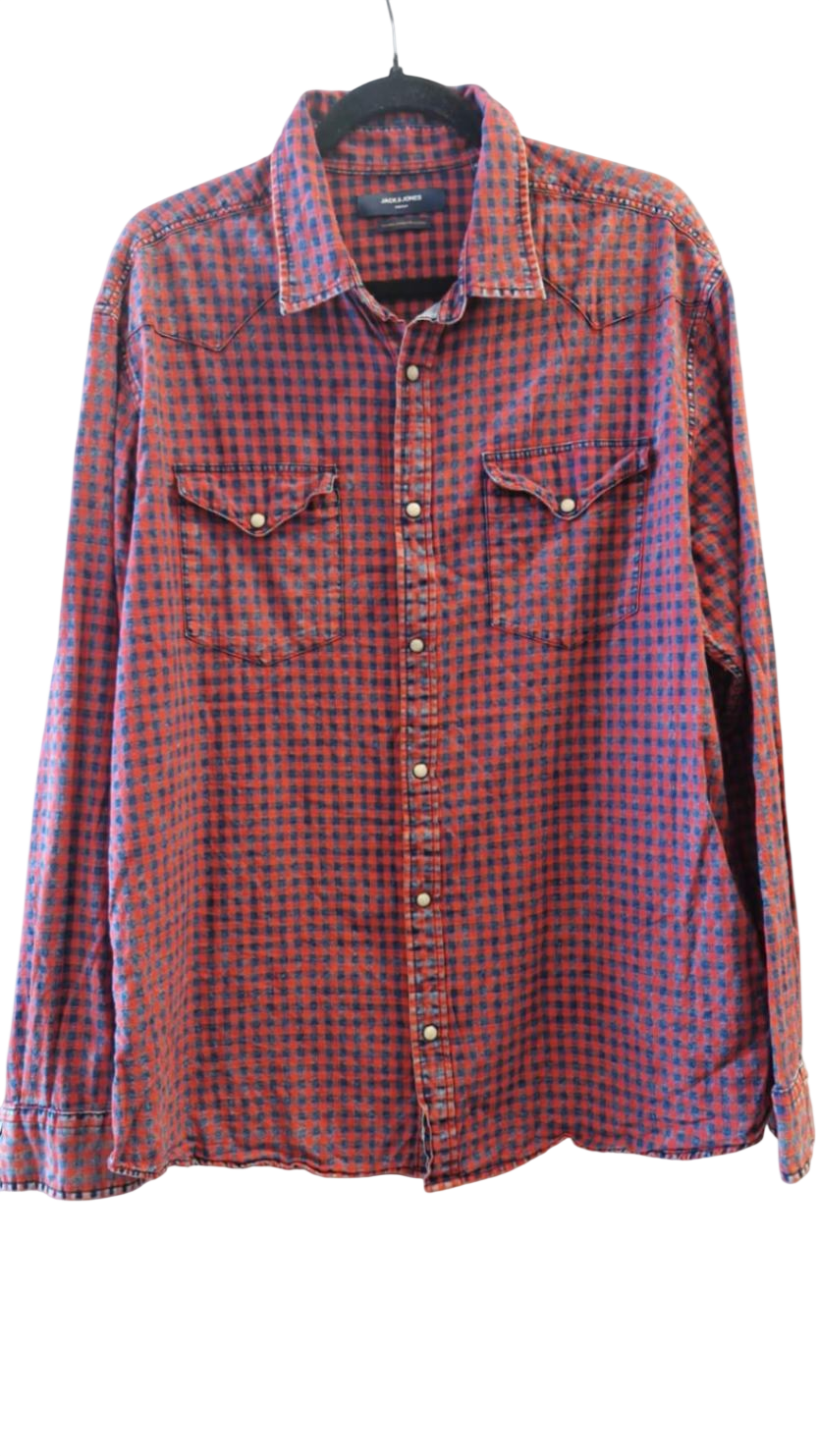 Jack&Jones rauðköflótt skyrta XXL