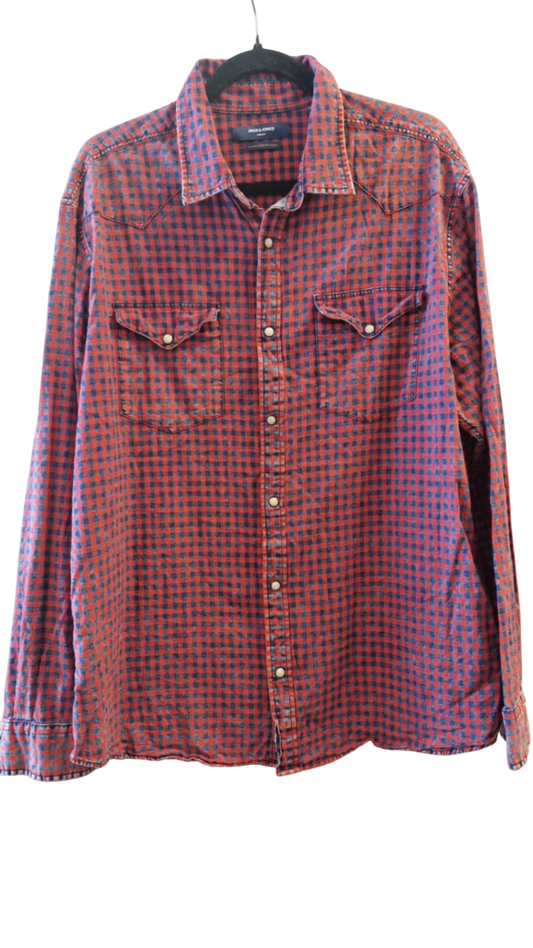 Jack&Jones rauðköflótt skyrta XXL