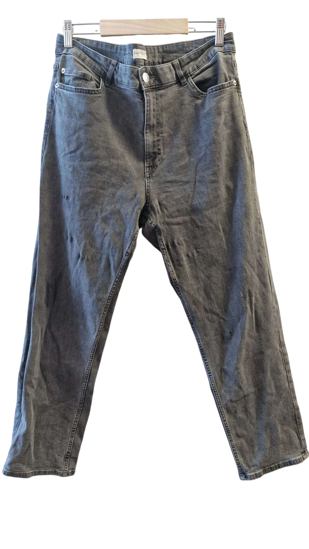 Lindex gráar stretch gallabuxur 44