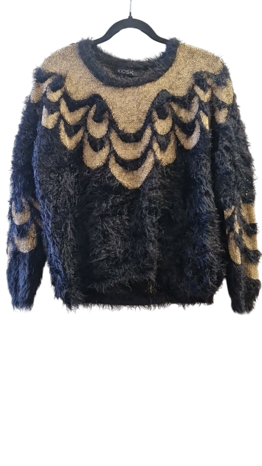 Kiosk prjónapeysa svört/gyllt ca M/L