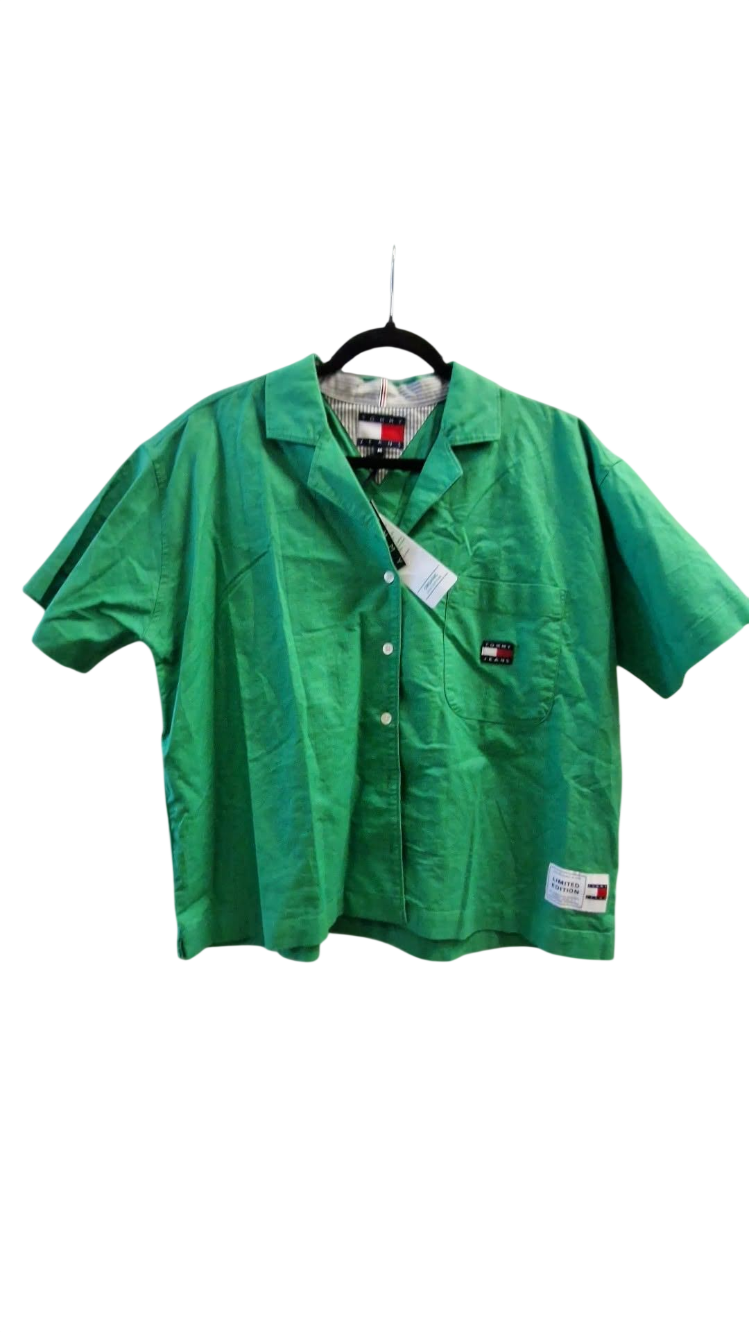 TommyHilfiger græn skyrta M 100% bómul *ný með miða