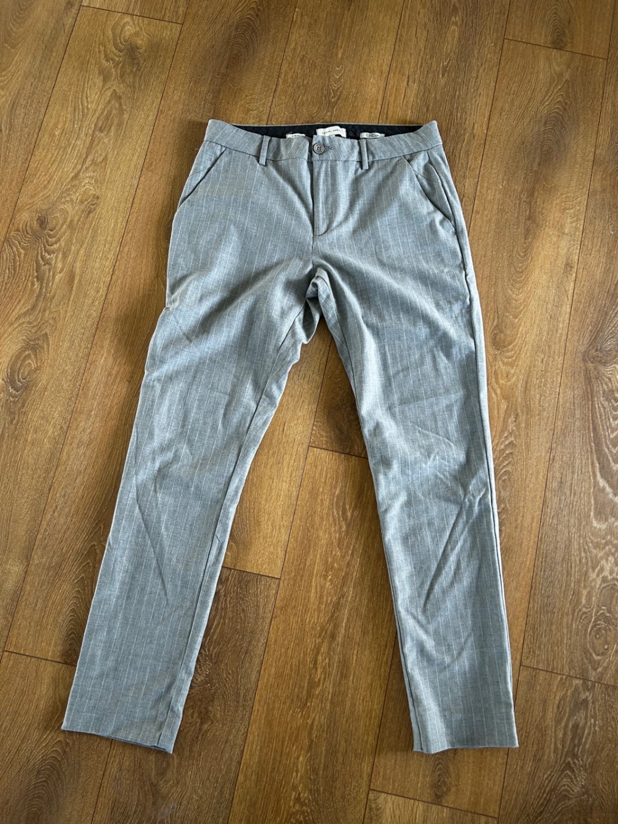 Sparibuxur ljósgrár/rendur st.31