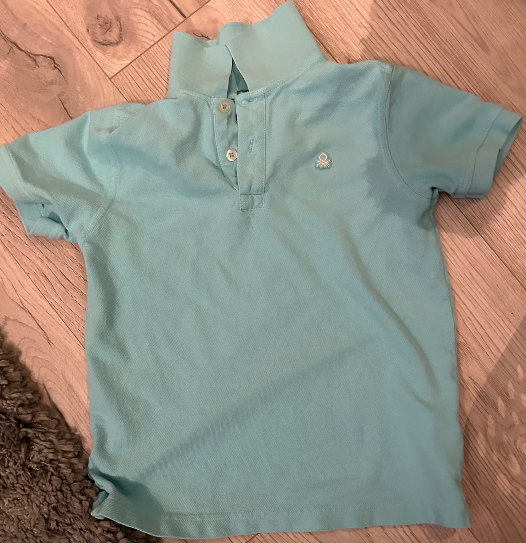 Benetton polo bolur grænn st:8-9ára