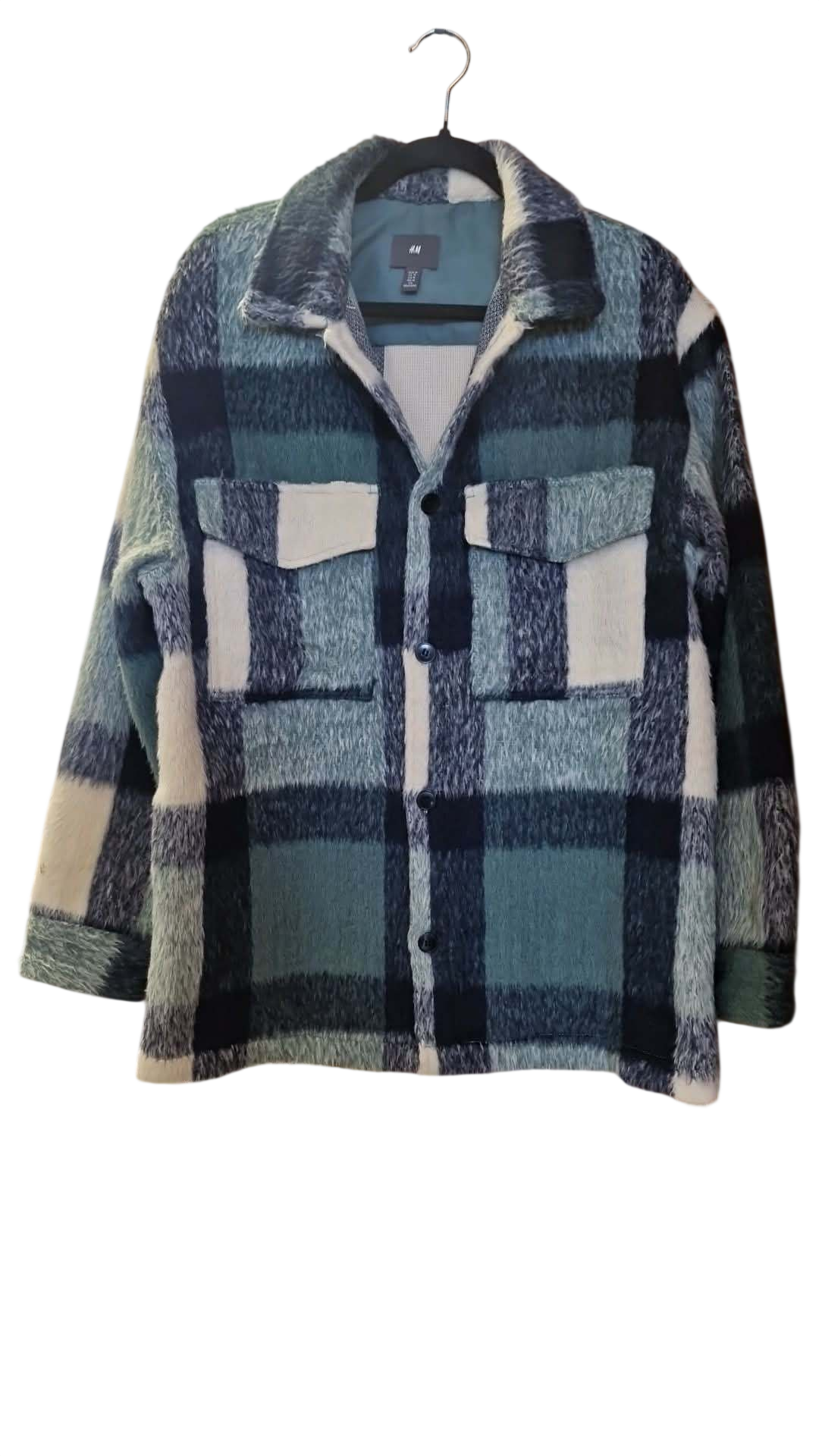 H&M þykkur skyrtujakki M