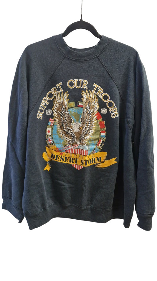 Vintage peysa SupportOurTroops ca XL