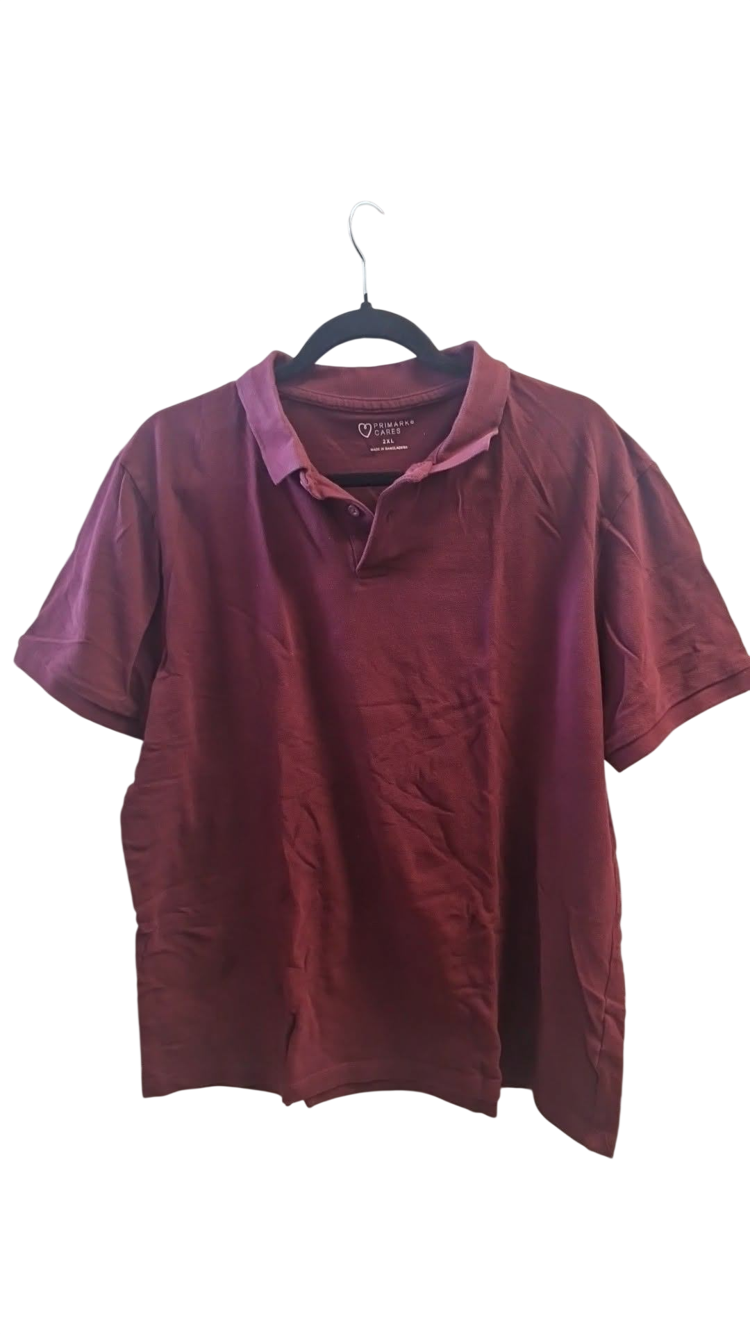 Primark vínrauður pólóbolur 2XL