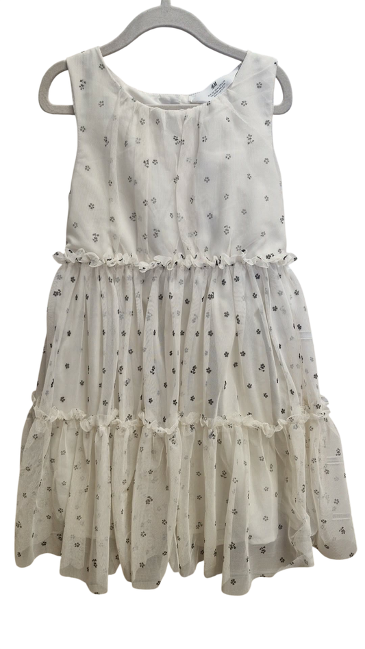 H&M hvítur blómakjóll 122