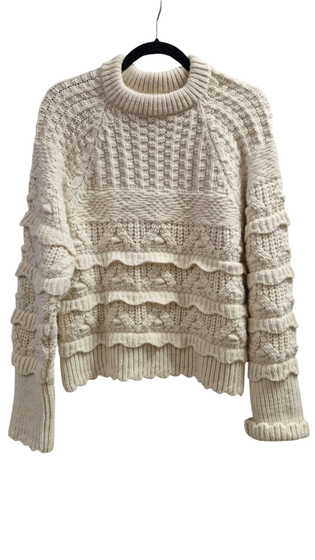 H&M hvít prjónapeysa M