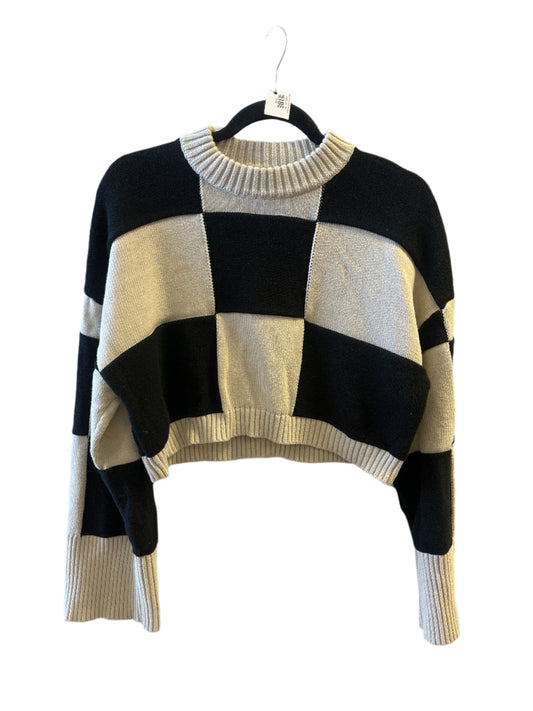 Monki Svarthvít cropped peysa L